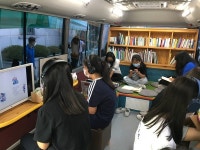 추부도서관, 책이음버스 체험 실시