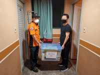 계룡소방, 화재 피해 주민 구호품 전달