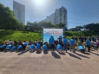 대한노인회 대전서구지회, 치어 방류행사·세족식 진행