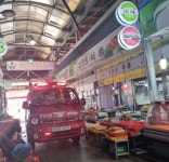 부여소방서, 전통시장 소방통로 확보 훈련