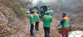 공주시 월송동 자율방재단, 농로 유실지역 복구작업 실시