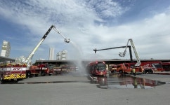 세종소방서, 전기굴절버스 화재훈련