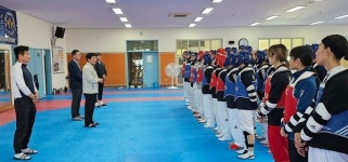 충남태권도협회, 전국체전 대표 선수단 격려