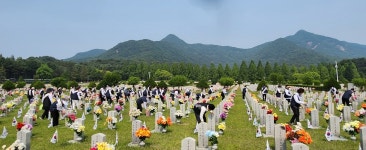 [포토] 전몰군경미망인회 대전시지부, 호국보훈의 달 맞이 현충원 환경정화활동 실시