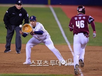 [포토]김재환, 넥센 일루 진루할 생각 하지마![스포츠투데이]