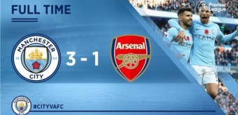 거침없는 맨시티, 아스널에 3-1 승…선두 질주