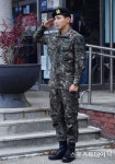 [ST포토] 정용화, 늠름한 전역인사