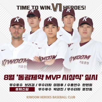 키움, 5일 '동광제약 8월 MVP 시상식' 진행…우수투수 브리검·우수타자 이정후