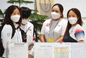 [ST포토] 고진영-김효주-박인비-김세영, '올림픽 마치고 귀국'