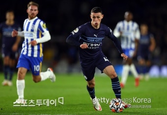 '포든 멀티골' 맨시티, 브라이턴에 4-1 대승