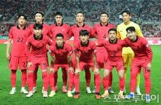 [ST포토] 기념촬영하는 대한민국 축구대표팀