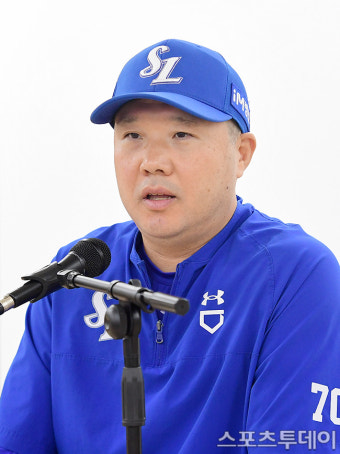 [ST포토] 박진만 감독, 한결 여유로워진 인터뷰