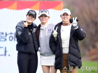 [ST포토] 김민별-마다솜-현세린, 최종 라운드 출발