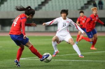 남북 동점, 중계 없이도 선전하는 여자축구