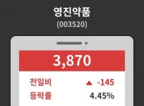 영진약품( 003520 ) , 오후 2시 38분 기준 외 주식시황....