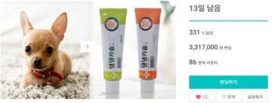 와디즈X댕댕카솔 헬로마이펫 펀딩 1시간만에 500%달성!