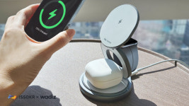 이쏘코리아, 접이식+스탠드+회전까지! 끝판왕 3in1 맥세이프 무선충전기 와디즈 펀딩 선봬