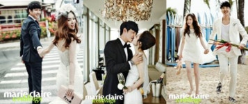 윤상현ㆍ메이비, 허니문 대신한 하와이 웨딩화보 “영화 같은 키스신”