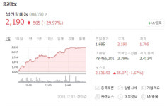 실검 등장 남선알미늄, 상한가 기록하며 급등…이낙연 총리 테마주 눈길