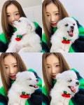 태연과 강아지의 사랑스러운 투 샷…몽멍이 안고 있으면 따뜻해