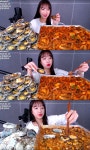 유튜버 쯔양, 낙지볶음 8인분-버터구이전복 50마리-볶음밥 먹방 랜선 몸보신 
