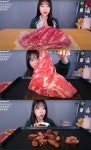 간단하게 고기 한덩이…쯔양, 가성비 본갈비살 2.9kg 먹방
