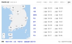 오늘 일출시간, 해뜨는시간에 관심↑…일몰 시간은 언제?