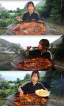 유튜버 쯔양, 욕지도 한 달 살기 근황 솥뚜껑 문어떡볶이 20인분 직접 만들어