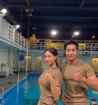수영선수 박찬이, 이근 대위와 훈훈한 투샷 "실물 훨씬 멋져"