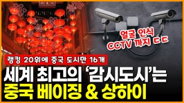 [영상] CCTV 갯수로 본 감시도시 1위 베이징 2위는 상하이