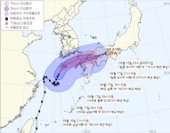 14호 태풍 찬투 영향권 제주, 가로등 쓰러지고 도로 침수도…17일 대마도 지나 일본 상륙 예상