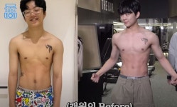 등 근육 무슨 일?…래퍼 래원, 5주 운동→복근 공개 눈길