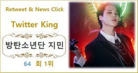 [트위터 리트윗종합순위] 방탄소년단 지민 64회째 1위, 2위 임영웅에 4,203회 앞서…3위 방탄소년단 뷔·4위 방탄소년단 정국·5위 뱀뱀