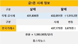 한국거래소 금값 3,675원 상승…국제 금값도 1,515원 오름세(금값시세 1보)