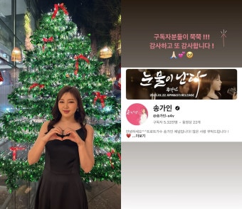 가수 송가인, 유튜브 채널 구독자수 상승에…