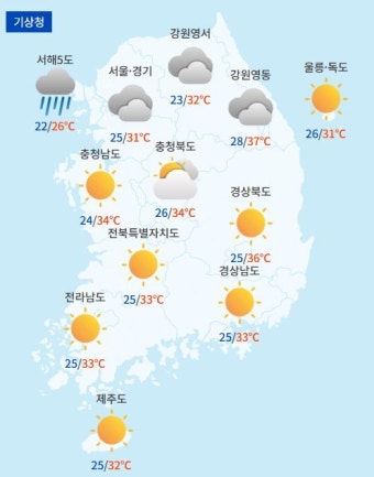 수도권·강원 가끔 비…전국 대부분 폭염·열대야 지속(내일날씨)
