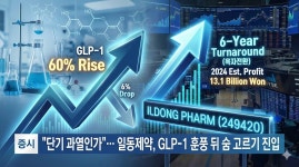 [분석] 단기 과열인가… 일동제약, GLP-1 훈풍 뒤 숨 고르기 진입