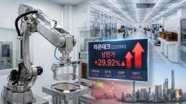 라온테크, 서울시 한강 로봇 허용에 29% 상한가… 中 수출 기대감