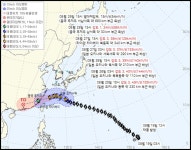제18호 태풍 사우델 경로 또 북쪽 조정…중국 푸저우 향하며 약화