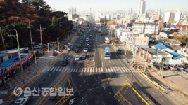 25일까지 울산 학성공원 앞 도로포장 공사