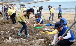 고리원전, 발전소 인근 태풍 피해마을 긴급복구