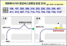 울산시, 21일 태화루 사거리 중앙 버스정류장 운영