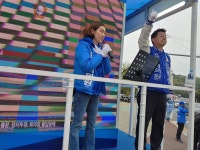 민주당 김태선 울산동구 후보, 선거 운동원들과 함께하는 유세