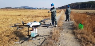 전남도, 드론 띄워 AI 일제 항공 소독