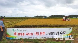 강진군, 벼 병충해 1회 관주처리 농법 호응