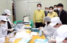 마스크 생산기업 장성 화진산업 방문