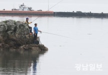 [사진뉴스]농어 바위낚시 삼매경
