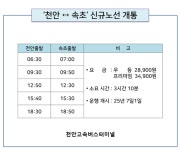 천안고속버스터미널, 천안-속초 직통 버스노선 신규 개통