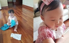 장윤정 딸 근황, 심쿵 짱구 볼살 빨래 개는 아낙네
