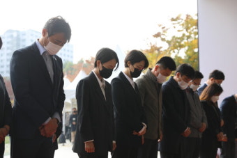 진보당, '이태원 참사' 합동분향소 조문 